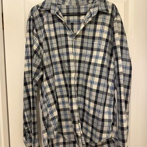 J. Crew Blue and Gray Casual Button Down Shirt